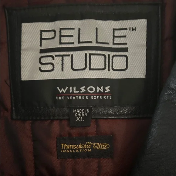 Vintage Pelle Studio Black Button-Front Leather Jacket